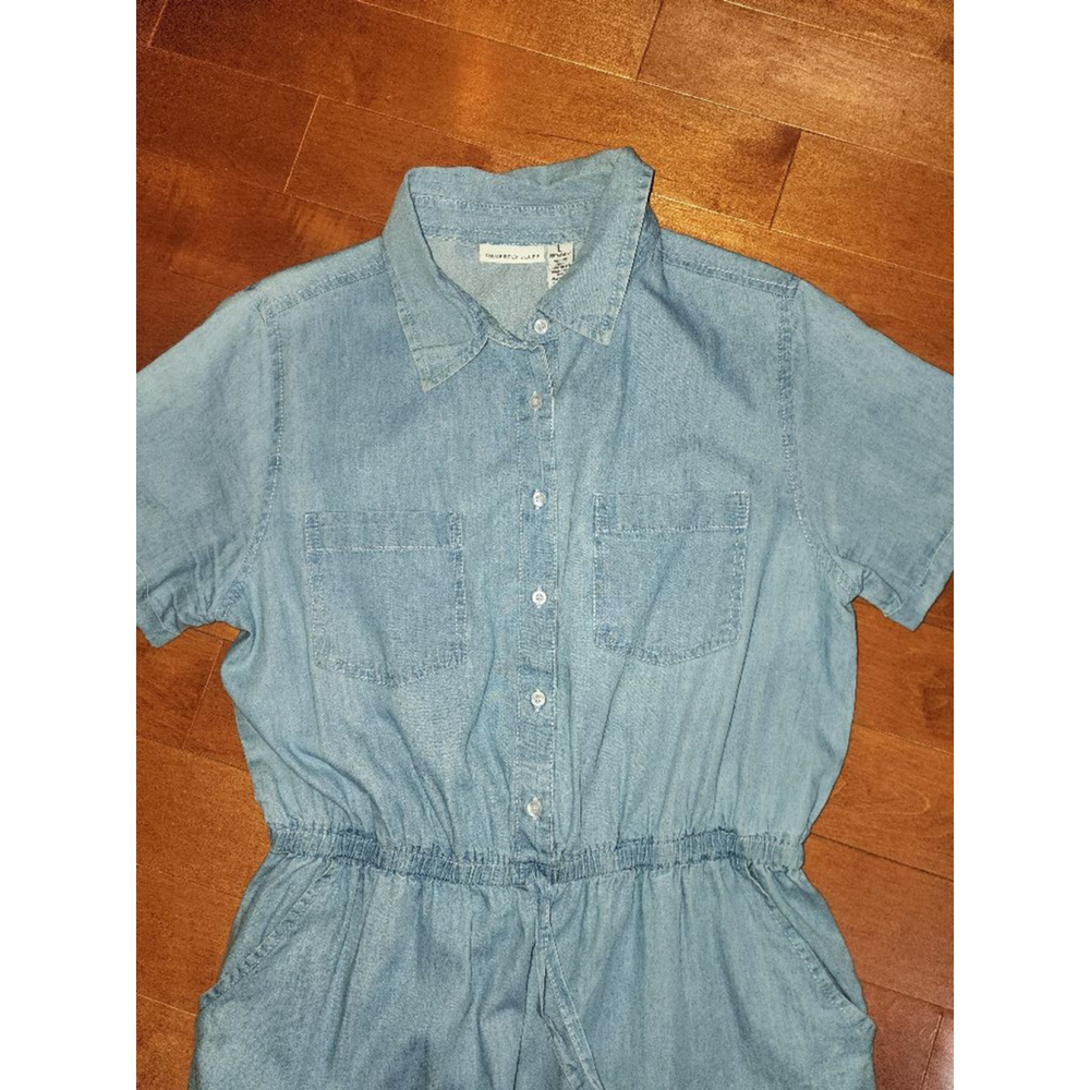 Women Sincerely Jules Jumpsuit Size L Blue Denim - Picture 3 of 7